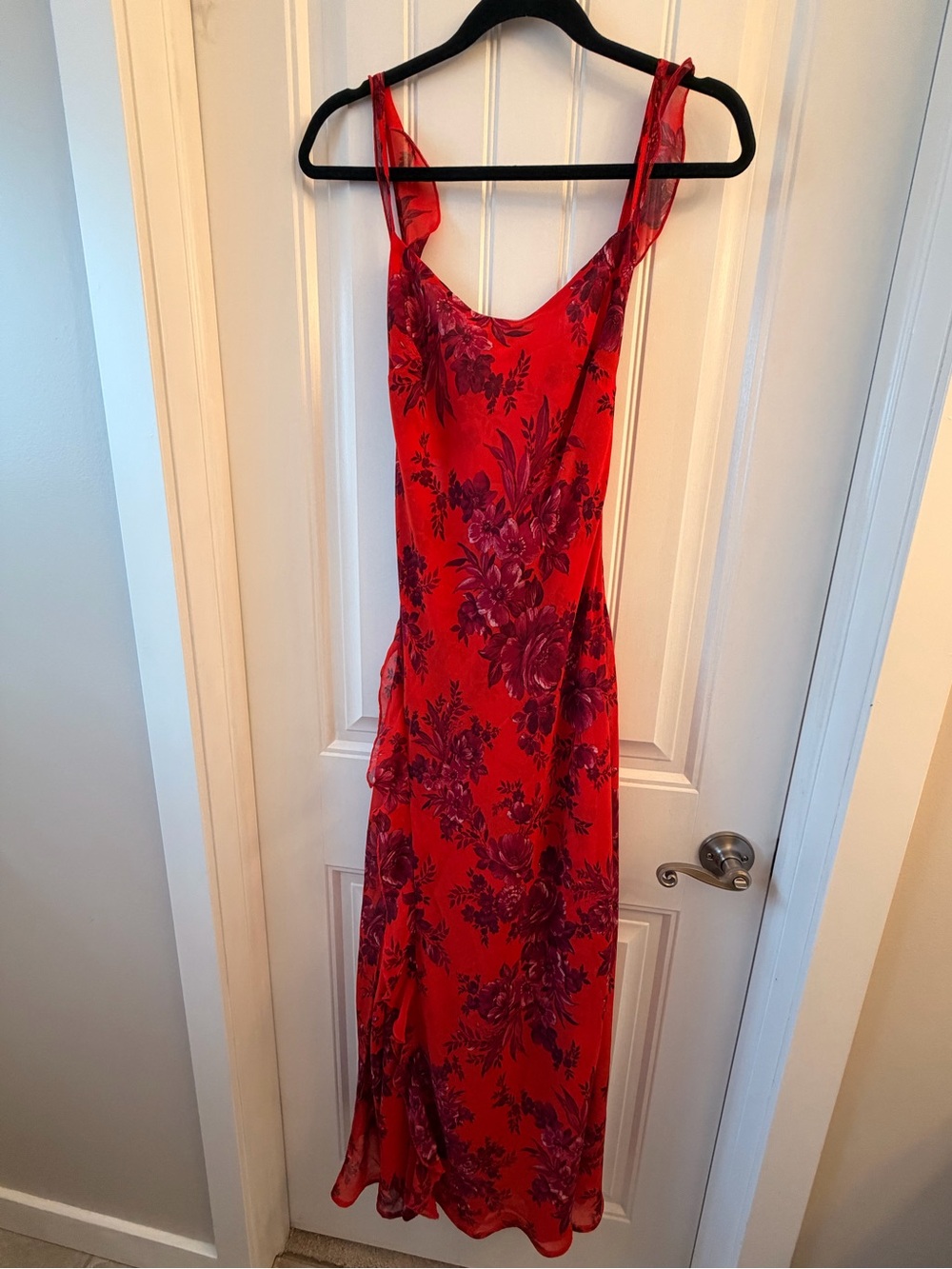Park & Fifth - Red Floral Dress with Purple Accents